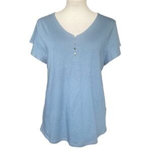 🌸2/$12🌸 Bleu Gray Flutter Sleeve Top Blouse Flutter Sleeve Small